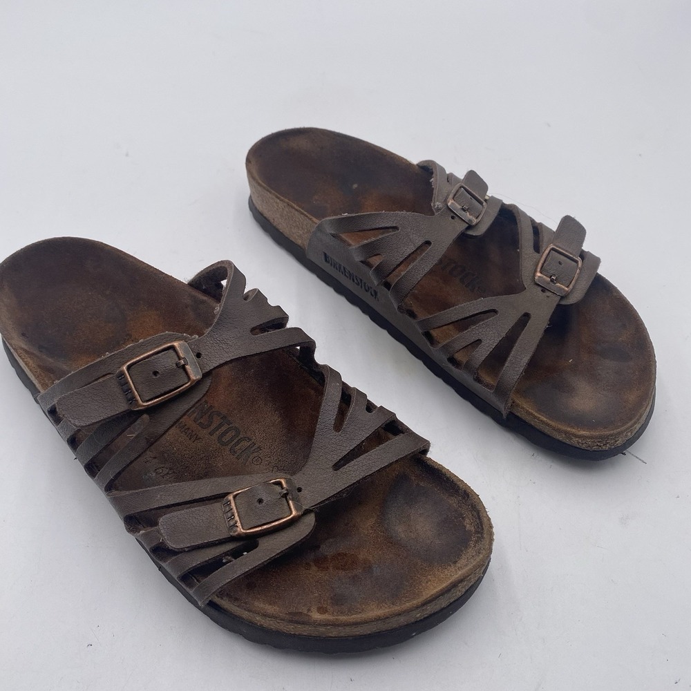 Birkenstock Granada Brown Leather Soft Footbed Sandals Size 37 EU US Size 6